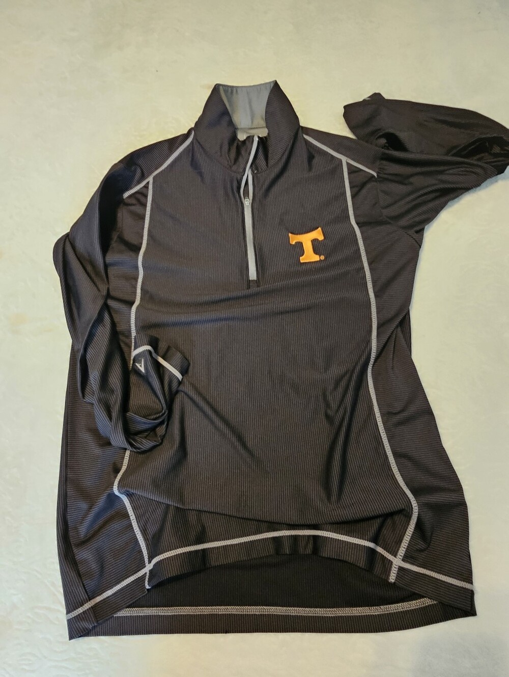 Antigua Tennessee Volunteers Mens Small Quarter Zip Pullover Black Striped Tempo